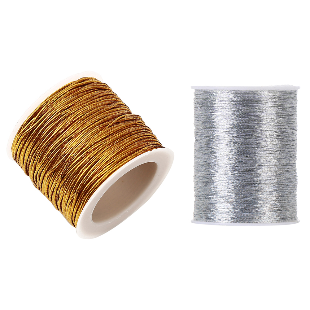 328 Feet Metallic Cord Gift Wrapping Thread Tinsel String Craft Making Cord Silver